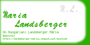 maria landsberger business card